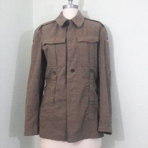 Vintage Wool Military Green Jacket German Flag